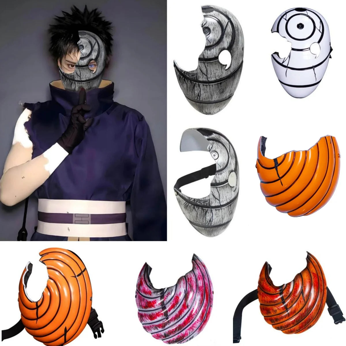 Masks Ninja Uchiha Obito Tobi Madara Cosplay - Masklab