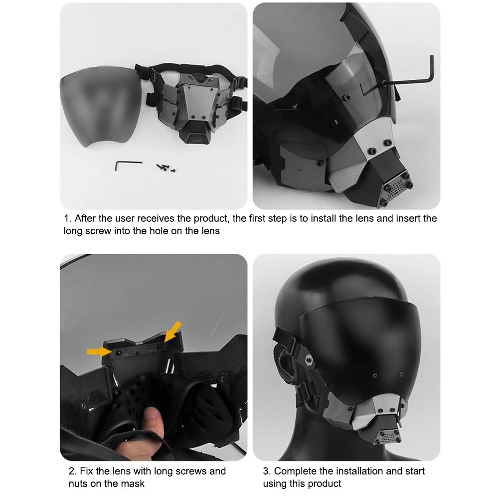 Cyberpunk Mask Ox Horn LED