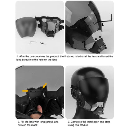 Cyberpunk Mask Ox Horn LED